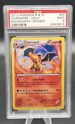 PSA 9 Mint 2012 Pokemon B&W Black & White Boundaries Crossed Charizard #20 Holo - Image 1