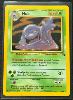 Pokemon 1999 Fossil Muk 13/62 Unlimited English MP - Image 1