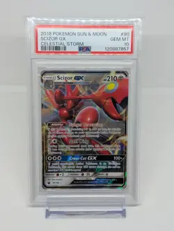 Pokemon Scizor GX Celestial Storm #90 PSA 10 Gem Mint 2018 - Image 1