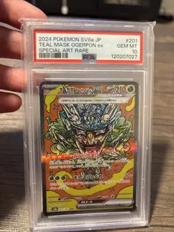 Ogerpon SAR #201 Teal Mask for 2024 Pokemon JP SV8a PSA 10 Gem Mint - Image 1