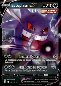Carte Pokemon Ectoplasma V 156/264 EB08 Epee & Bouclier Poing de Fusion FR NEUF - Image 1