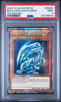 2024 YU-GI-OH! MP24-25TH ANV TIN: DUELING MIRRORS BLUE-EYES WHITE DRAGON PSA 9 - Image 1