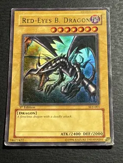 Red-Eyes Black Dragon SDJ-001 1st Edition Ultra Rare Yu-Gi-Oh Card Played DMG - Image 1