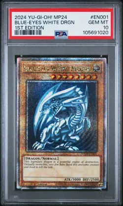 2024 YU-GI-OH! MP24-25TH ANV TIN: DUELING MIRRORS BLUE-EYES WHITE DRAGON PSA 10 - Image 1