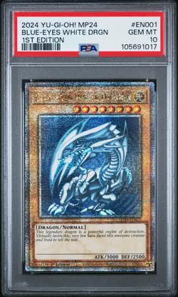 2024 YU-GI-OH! MP24-25TH ANV TIN: DUELING MIRRORS BLUE-EYES WHITE DRAGON PSA 10 - Image 1