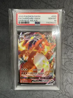 Pokemon TCG Charizard VMAX Darkness Ablaze Holo Ultra Rare Card PSA 10 - Image 1