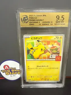 RPA9.5 Pikachu Promo Mcdonald's 020/M-P Pokemon Card Japanese 2025 - Image 1