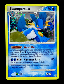 2008 Pokemon SWAMPERT Great Encounters HOLO Foil Rare Card 9/106 PERFECT SWIRL - Image 1