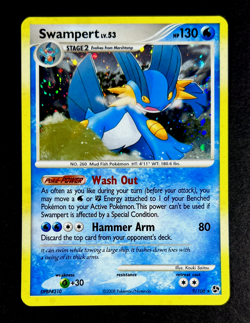 2008 Pokemon SWAMPERT Great Encounters HOLO Foil Rare Card 9/106 PERFECT SWIRL - Image 2
