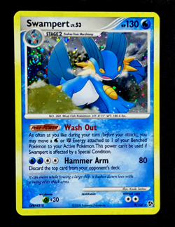 2008 Pokemon SWAMPERT Great Encounters HOLO Foil Rare Card 9/106 PERFECT SWIRL - Image 3