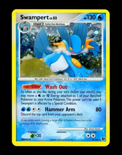 2008 Pokemon SWAMPERT Great Encounters HOLO Foil Rare Card 9/106 PERFECT SWIRL - Image 4