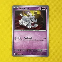 Greavard 100/197 Common Obsidian Flames scarlet & Violet Pokemon Card NM - Image 1