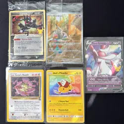 Pokemon Promo Card Lot Greninja SwSh 144 Pikachu SM108 Mimikyu 075 Sylveon 134 - Image 1