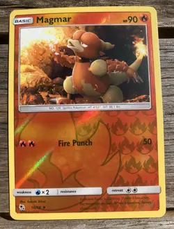 Magmar 10/68 Hidden Fates 2019 Reverse Holo Foil Uncommon Pokemon TCG Card - Image 3