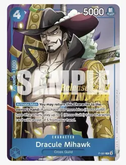 Dracule Mihawk WINNER (OP11 Release Event) P-081 One Piece Promotion Cards - Image 1