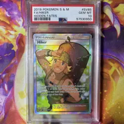 Pokemon Hiker #sv85 Hidden Fates Holo PSA 10 GEM MINT Graded Tcg Card - Image 1