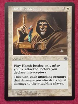 Magic The Gathering PORTAL HARSH JUSTICE white card MTG - Image 1