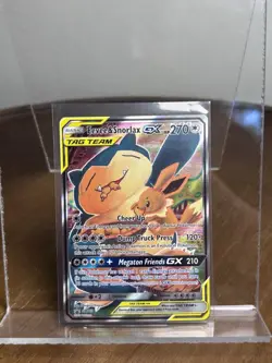 Pokemon Eevee Snorlax GX TCG Tag Team SM169 Black Star Promo Card - Image 1
