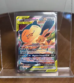 Pokemon Eevee Snorlax GX TCG Tag Team SM169 Black Star Promo Card - Image 2