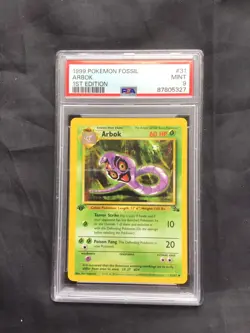 Pokemon Cards: Fossil 1st Edition Uncommon: Arbok 31/62 PSA 9 - Image 1