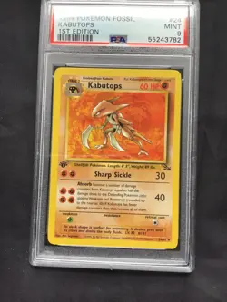 Pokemon Cards: Fossil 1st Edition Rare: Kabutops 24/62 PSA 9 - Image 2