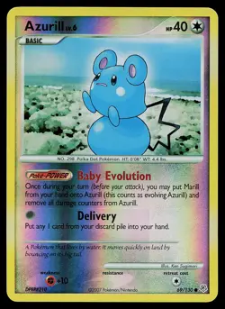 Pokemon Card - Azurill Diamond and Pearl 69/130 Reverse Holo - Image 1