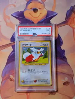 PSA 9 Delibird Holo Neo Revelation Japanese Pokemon Card Tomokazu Komiya - Image 1