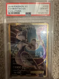 Pokemon Mewtwo EX TCG Full Art Holo Ultra Rare Card 103/108 XY Evolutions PSA 10 - Image 1