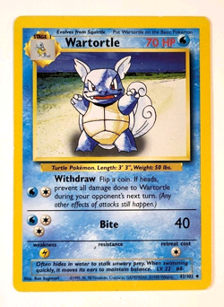 Vintage Pokemon Card - 1999 Pokemon TCG Base Set Wartortle 042/102 - Image 1