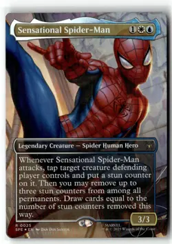 2025 MTG MARVEL'S SPIDER-MAN FOIL SENSATIONAL SPIDER-MAN RARE #25 - Image 1