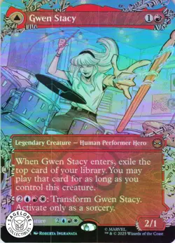 MTG Gwen Stacy (0209) (Borderless) (209) | NM Foil | Spider-Man {SPM} - Image 1
