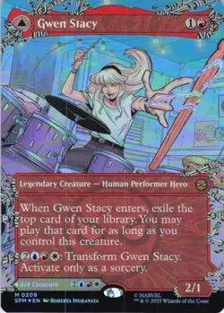 MTG Gwen Stacy (0209) (Borderless) (209) | NM Foil | Spider-Man {SPM} - Image 2