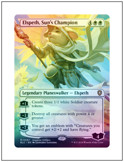 1x Elspeth, Sun's Champion, Borderless Art Foil, Bloomburrow Commander, MTG NM - Image 1