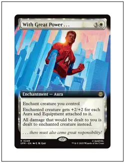 1x With Great Power... Extended Art, Spider-Man, Magic the Gathering MTG NM - Image 1