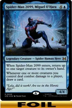 1x - Spider-Man 2099, Miguel O'Hara - FOIL #08 - Marvel's Eternal-Legal - NM MTG - Image 1
