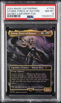 2024 MTG SECRET LAIR DROP FOIL #1742 STORM, FORCE OF NATURE PSA 8 - Image 1