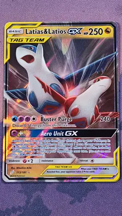 Pokemon Latias & Latios GX Sun & Moon Tag Team 113/181 Near Mint - Image 1