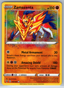 Pokemon Zamazenta Amazing Rare SWSH Vivid Voltage 102/185 NM - Image 1