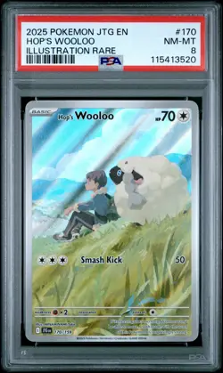 2025 POKEMON JTG EN-JOURNEY TOGETHER ILLUSTRATION RARE #170 HOP'S WOOLOO PSA 8 - Image 1