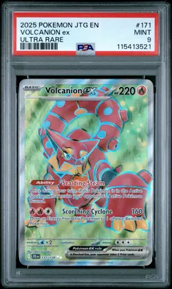 2025 POKEMON JTG EN-JOURNEY TOGETHER ULTRA RARE #171 VOLCANION EX PSA 9 - Image 1