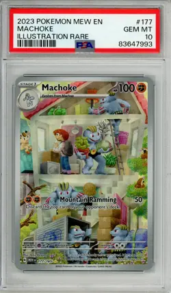 2023 POKEMON MEW EN-151 ILLUSTRATION RARE #177 MACHOKE PSA 10 - Image 1