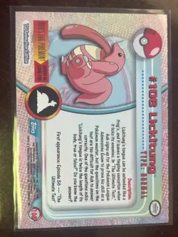 LICKITUNG #108 Non-Holo 1999 Topps Pokemon Tv Animation Edition BLUE LABEL - Image 2