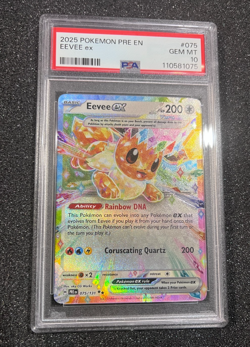 Eevee ex, PSA 10 GEM MINT, 2025 Pokemon PRE EN, #075, Tera Crystal Holo - Image 1
