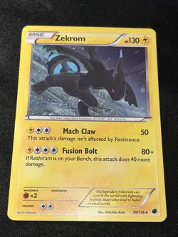 Pokemon TCG - Zekrom 39/116 - Vintage Holo Rare - B&W Plasma Freeze LP - Image 2