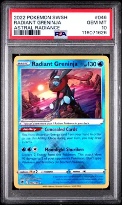 2022 POKEMON SWORD & SHIELD ASTRAL RADIANCE #046 RADIANT GRENINJA PSA 10 - Image 1
