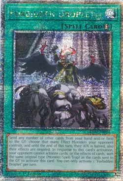 Yu-Gi-Oh! Forbidden Droplet QUARTER CENTURY RARE - RA01-EN064 1st Edition, NM - Image 1