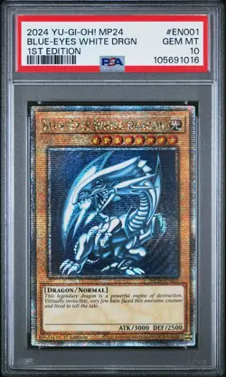 2024 YU-GI-OH! MP24-25TH ANV TIN: DUELING MIRRORS BLUE-EYES WHITE DRAGON PSA 10 - Image 1