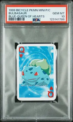 1999 BICYCLE POKEMON MINI PLAYING CARDS BLUE DECK BULBASAUR PSA 10 - Image 1