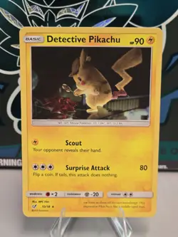Pokemon Detective Pikachu #10/18 Detective Pikachu Holo Rare Movie Card TCG MP+ - Image 1