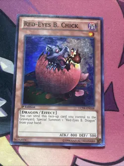 Red-Eyes B. Chick LCJW-EN038 1st Edition Super Rare Yugioh Card - Image 1